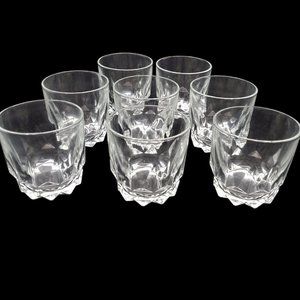 Vtg Arcoroc Arques France Crystal Whiskey Rocks Low Ball Glasses Set 8pc 10.5 oz